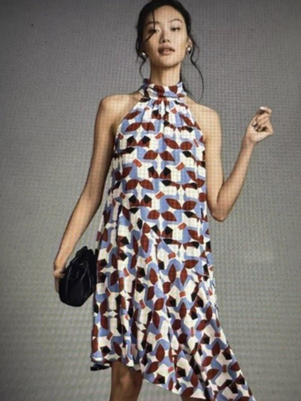Anthropologie Silk Halter Midi Dress, size small, worn once